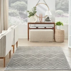 Silver Diamond Outdoor Area Rug, 6X9-Kirkland's Home Best Sale
