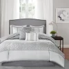 Silver Geometric Stripes 7-Pc. King Comforter Set-Kirkland's Home Shop