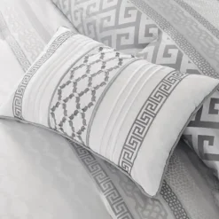 Silver Geometric Stripes 7-Pc. King Comforter Set-Kirkland's Home Shop