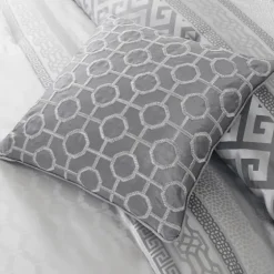 Silver Geometric Stripes 7-Pc. Queen Comforter Set-Kirkland's Home Outlet