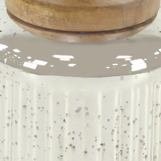 Silver Glass Jars With Wooden Lids, Set Of 3-Kirkland's Home Outlet