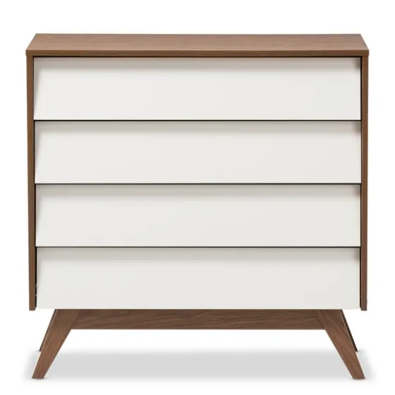 Slant Two-Tone Walnut 4-Drawer Chest-Kirkland's Home Flash Sale