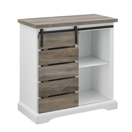 Slatted Sliding Barn Door White And Cabinet-Kirkland's Home Outlet