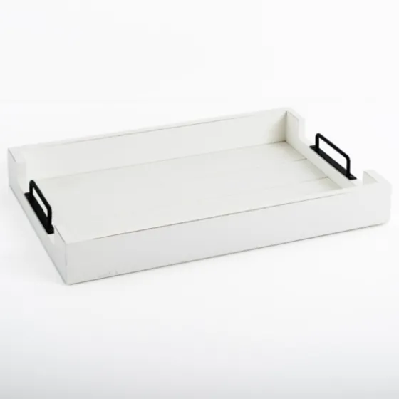 Slatted Wood & Metal Handles Tray-Kirkland's Home Best Sale