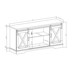 Sliding Barn Door Open Shelf Wash Tv Stand-Kirkland's Home Cheap