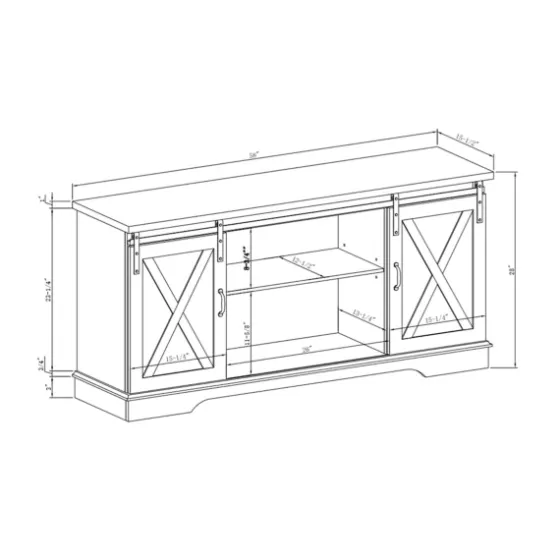 Sliding Barn Door Open Shelf Oak Tv Stand-Kirkland's Home Sale