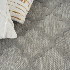 Soft Silver Trellis Outdoor Area Rug, 4X6-Kirkland's Home Hot