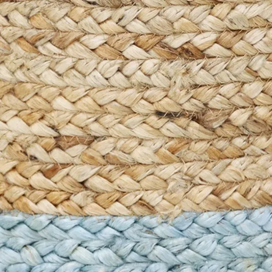 Spa Blue And Tan Woven Basket With Tassel, 17 In.-Kirkland's Home Clearance