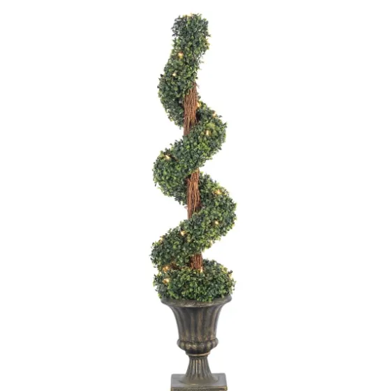 Spiral Pre-Lit Boxwood Potted Topiary-Kirkland's Home Sale