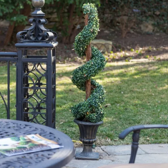 Spiral Pre-Lit Boxwood Potted Topiary-Kirkland's Home Sale