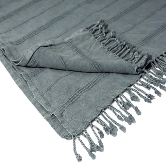 Steel Woven Stripes Cotton Throw-Kirkland's Home Flash Sale