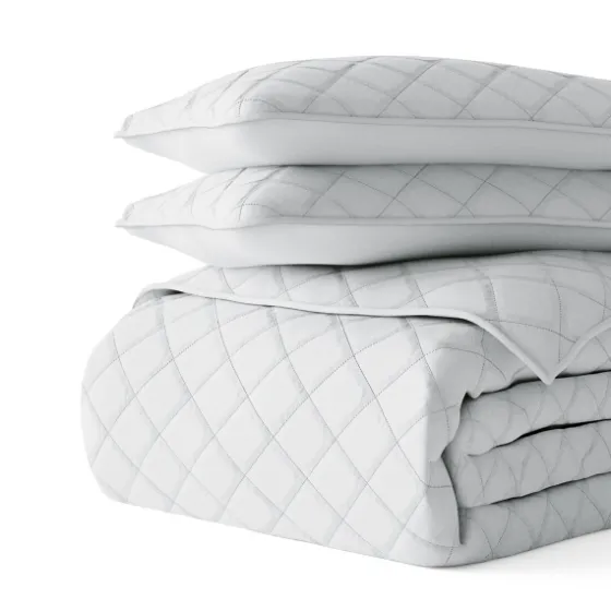 Stitched Diamond 3-Pc. Queen Quilt Set-Kirkland's Home Sale