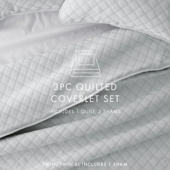 Stitched Diamond 3-Pc. Queen Quilt Set-Kirkland's Home Sale
