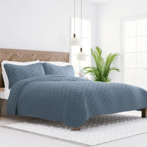 Stitched Diamond 3-Pc. Queen Quilt Set-Kirkland's Home Hot