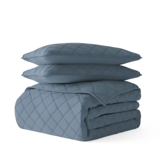 Stitched Diamond 3-Pc. Queen Quilt Set-Kirkland's Home Hot