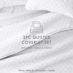 Stitched Diamond 3-Pc. Queen Quilt Set-Kirkland's Home Outlet