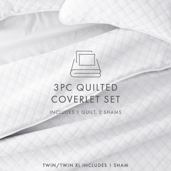 Stitched Diamond 3-Pc. Queen Quilt Set-Kirkland's Home Outlet