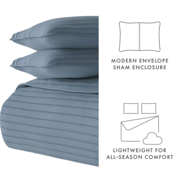 Stitched Stripes 3-Pc. King Quilt Set-Kirkland's Home Online