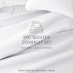Stitched Stripes 3-Pc. King Quilt Set-Kirkland's Home Shop