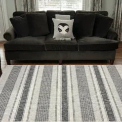 Stripe Weave Sun Shower Outdoor Area Rug, 5X8-Kirkland's Home Clearance