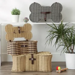 Striped Woven Bone Shaped Basket, 17 In.-Kirkland's Home Best