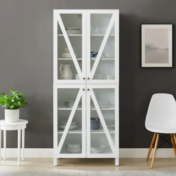 Tall Triangle 4-Door Wood Cabinet-Kirkland's Home Flash Sale