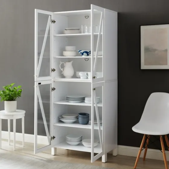 Tall Triangle 4-Door Wood Cabinet-Kirkland's Home Flash Sale