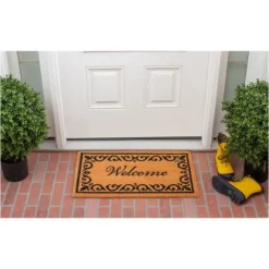 Tan And Black Scroll Welcome Doormat, 48X30 In.-Kirkland's Home Hot