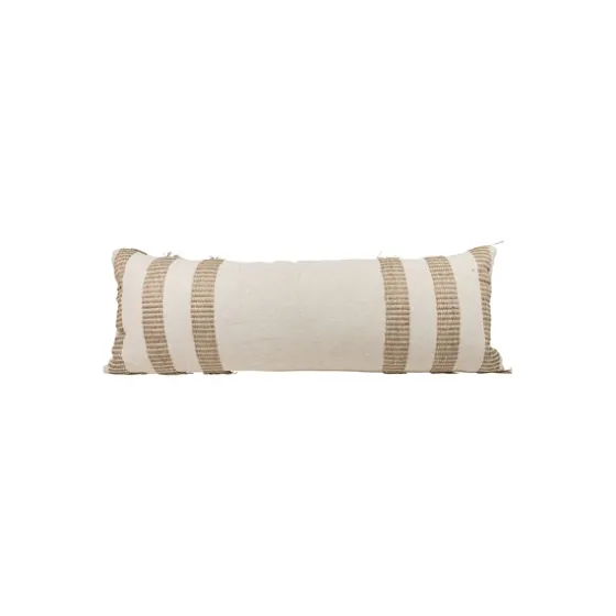 Tan And White Outer Striped Lumbar Pillow-Kirkland's Home Fashion