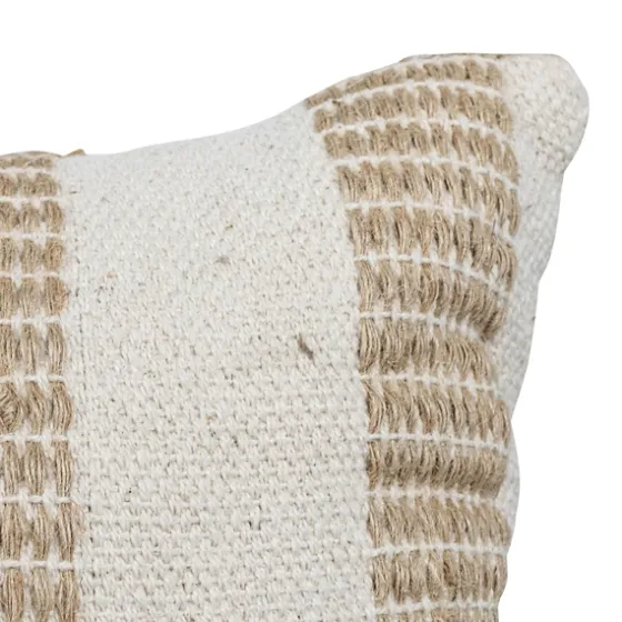 Tan And White Outer Striped Lumbar Pillow-Kirkland's Home Fashion