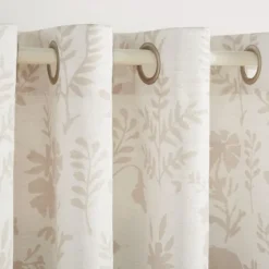 Tan Floral 2-Pc. Curtain Panel Set, 84 In.-Kirkland's Home Hot