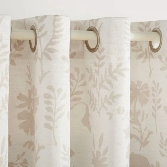 Tan Floral 2-Pc. Curtain Panel Set, 84 In.-Kirkland's Home Hot