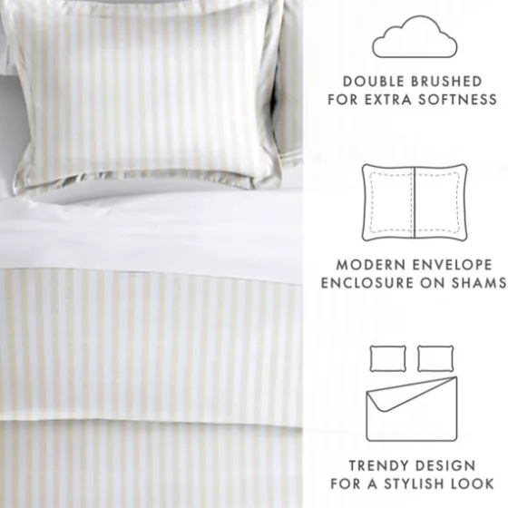 Tan Rugged Stripe 2-Pc. Twin Duvet Cover Set-Kirkland's Home Shop