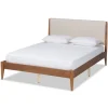 Tan Upholstered Brown Wood King Platform Bed-Kirkland's Home Best