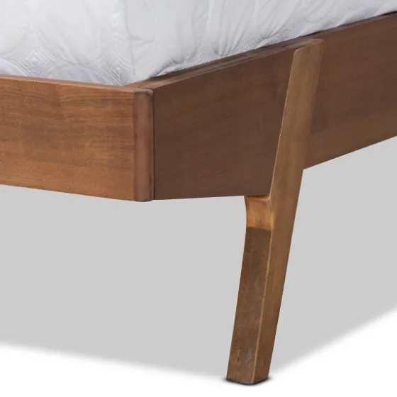 Tan Upholstered Brown Wood Full Platform Bed-Kirkland's Home Flash Sale