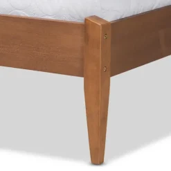 Tan Upholstered Classic Wood Full Platform Bed-Kirkland's Home Sale