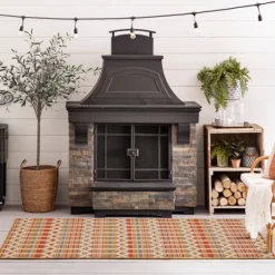Tandoori Geometric Trellis Outdoor Area Rug, 5X7-Kirkland's Home Discount