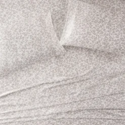Taupe Leopard Print Satin 4-Pc. King Sheet Set-Kirkland's Home Best
