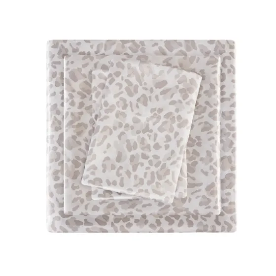 Taupe Leopard Print Satin 4-Pc. Queen Sheet Set-Kirkland's Home Cheap
