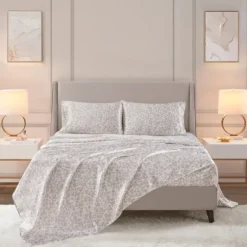 Taupe Leopard Print Satin 3-Pc. Twin Sheet Set-Kirkland's Home Best Sale