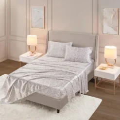 Taupe Leopard Print Satin 3-Pc. Twin Sheet Set-Kirkland's Home Best Sale