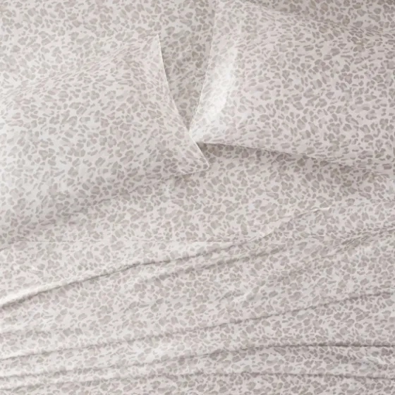 Taupe Leopard Print Satin 3-Pc. Twin Sheet Set-Kirkland's Home Best Sale
