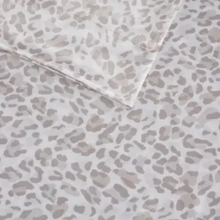 Taupe Leopard Print Satin 4-Pc. Full Sheet Set-Kirkland's Home Store