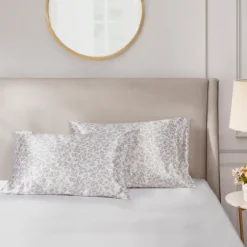 Taupe Leopard Satin King 2-Pc. Pillow Case Set-Kirkland's Home Shop