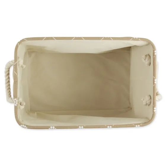 Taupe Paw Trellis Rec Gle Basket, 16 In.-Kirkland's Home Sale