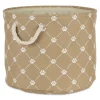 Taupe Paw Trellis Round Basket, 12 In.-Kirkland's Home Shop