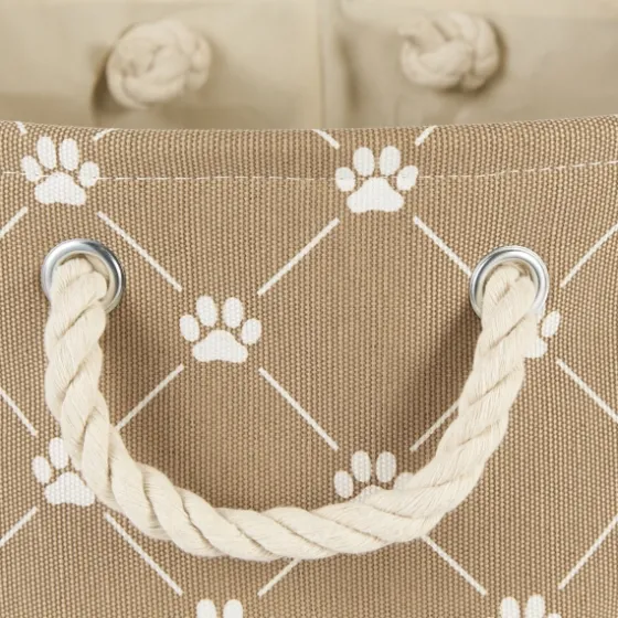 Taupe Paw Trellis Round Basket, 12 In.-Kirkland's Home Shop