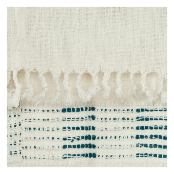 Teal And Ivory Woven Stripe Throw-Kirkland's Home Flash Sale