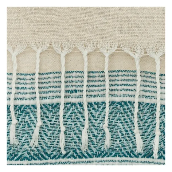 Teal And Natural Colorblock Chevron Throw-Kirkland's Home Best