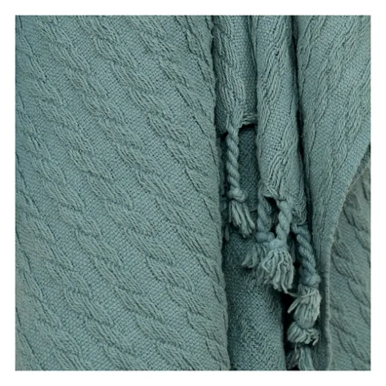 Teal Cable Knit Tassel Throw-Kirkland's Home Best Sale